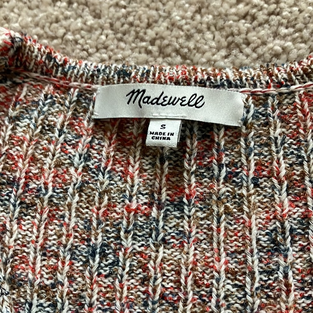 Madewell cardigan. Marled colors. Beige orange and green. Excellent condition - Picture 3 of 5